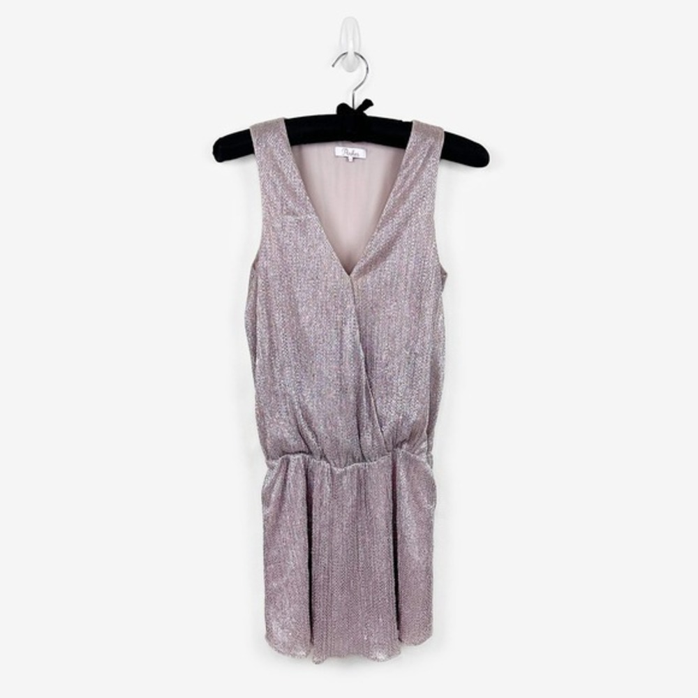 Parker Mini Dress Size S Pink Silver‎ Metallic Party Cocktail Glam Night Out